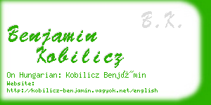 benjamin kobilicz business card